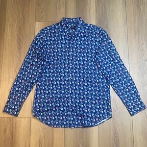 Bugatchi Navy Floral Men's Casual Shirt (NEW never worn)